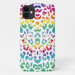 Rainbow leopard spots iPhone 11 case