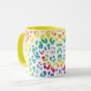 Rainbow leopard spots mug