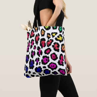Rainbow Leopard Spots Pattern Tote Bag