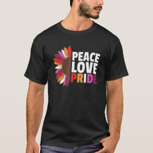 Rainbow Lesbian Flag Pride Lgbtq Sunflower T-Shirt