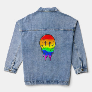 Rainbow Lesbian Gay Ice Lgbt Pride  Denim Jacket