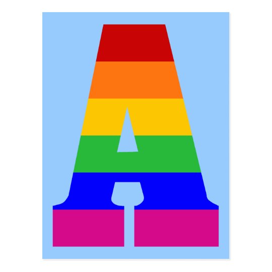 Rainbow Letter A Postcard