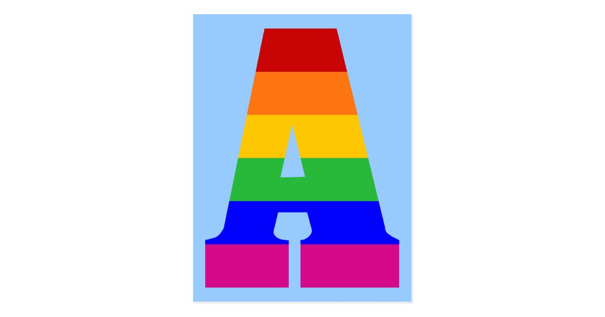 Rainbow Letter A Postcard | Zazzle.co.uk
