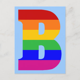 Rainbow Letter B Postcard