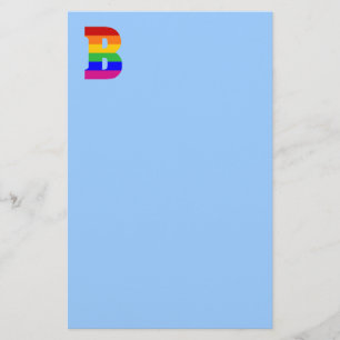 Rainbow Letter B Stationery