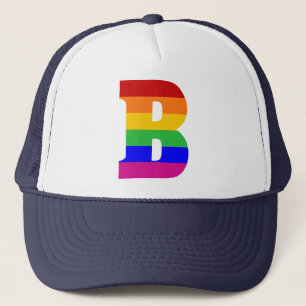 Rainbow Letter B Trucker Hat
