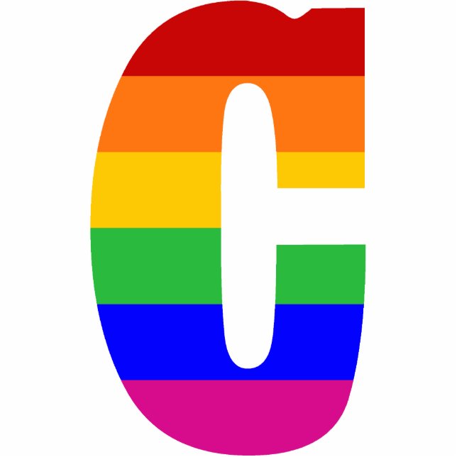 Rainbow Letter C Photo Sculpture Decoration (Front)