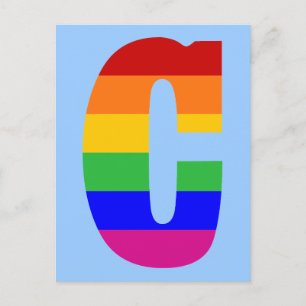 Rainbow Letter C Postcard