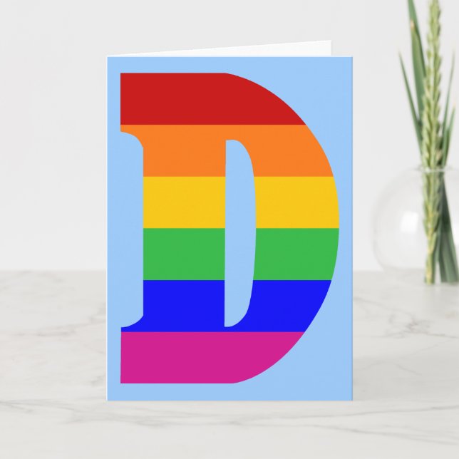 Rainbow Letter D Note Card (Front)