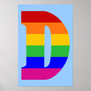Rainbow Letter D Poster