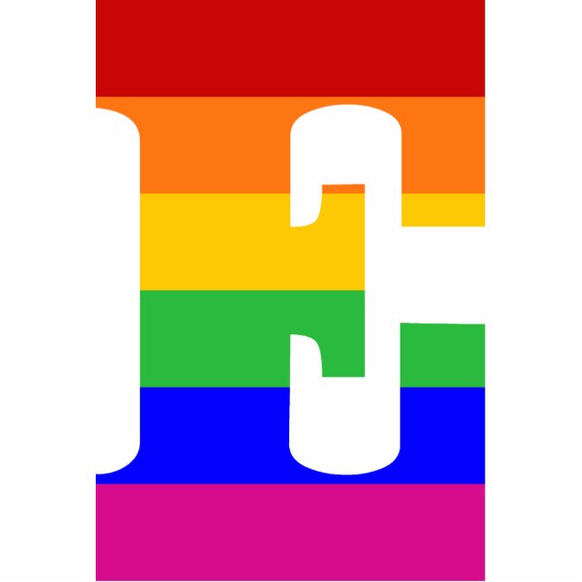 Rainbow Letter E Photo Sculpture Decoration (Front)