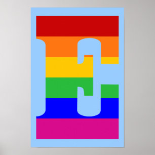 Rainbow Letter E Poster