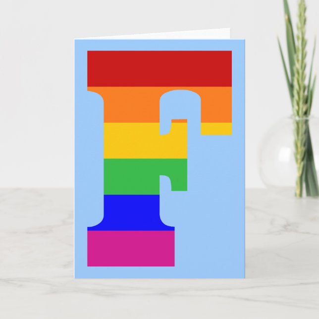 Rainbow Letter F Note Card (Front)