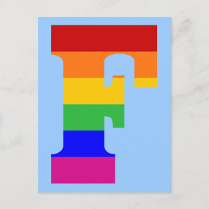 Rainbow Letter F Postcard