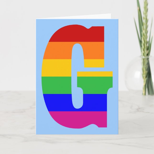 Rainbow Letter G Note Card (Front)