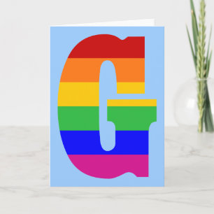 Rainbow Letter G Note Card
