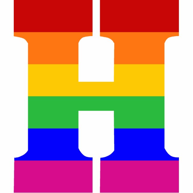 Rainbow Letter H Photo Sculpture Decoration (Front)