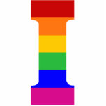 Rainbow Letter I Photo Sculpture Decoration<br><div class="desc">A simple letter of the alphabet in rainbow stripes. A perfect gift for anyone with the initial I</div>