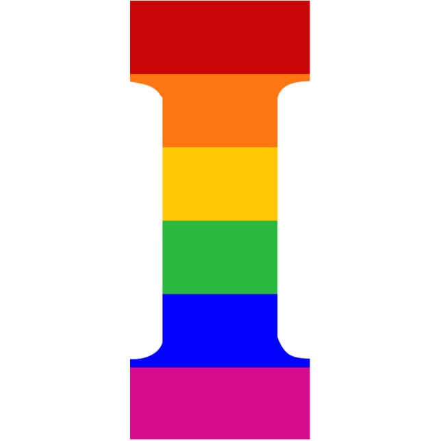 Rainbow Letter I Photo Sculpture Decoration (Front)