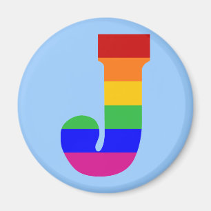 Rainbow Letter J Magnet