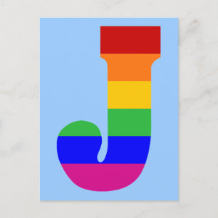 Rainbow Letter J Postcard