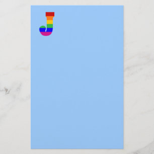 Rainbow Letter J Stationery