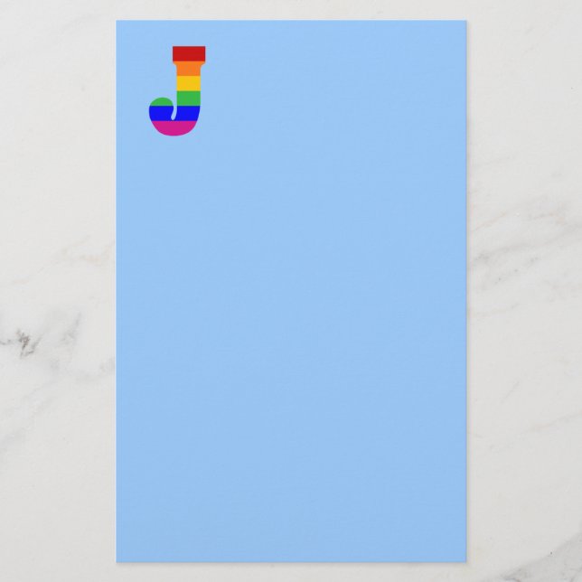 Rainbow Letter J Stationery (Front)