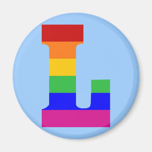 Rainbow Letter L Magnet