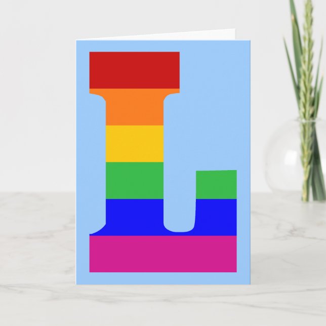 Rainbow Letter L Note Card (Front)