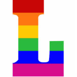Rainbow Letter L Photo Sculpture Decoration<br><div class="desc">A simple letter of the alphabet in rainbow stripes. A perfect gift for anyone with the initial L</div>