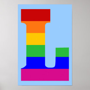 Rainbow Letter L Poster