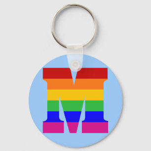 Rainbow Letter M Key Ring