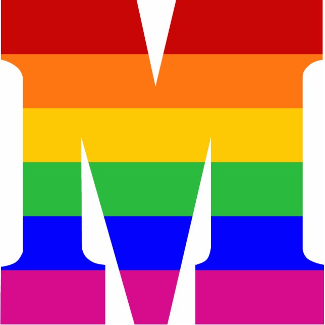 Rainbow Letter M Photo Sculpture Decoration (Front)