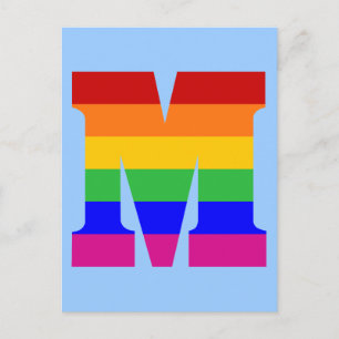 Rainbow Letter M Postcard
