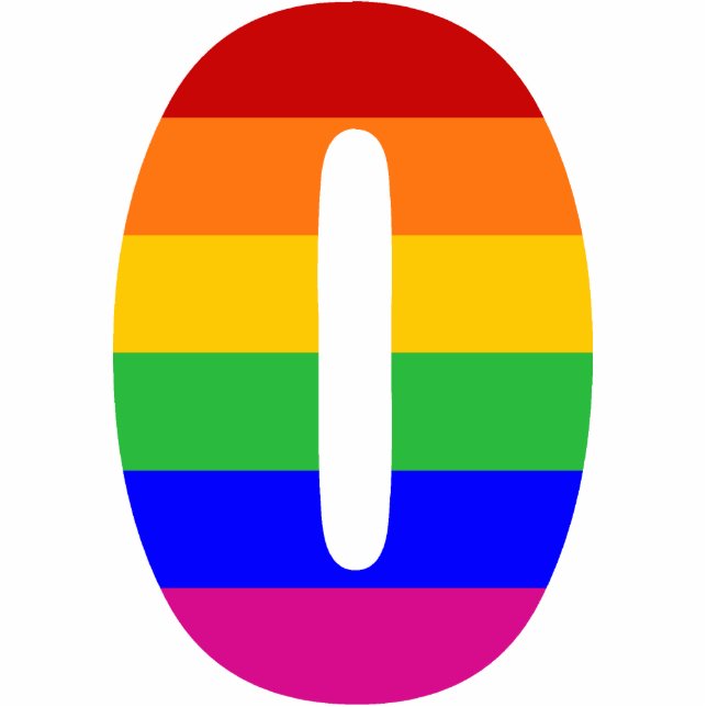 Rainbow Letter O Photo Sculpture Decoration (Front)