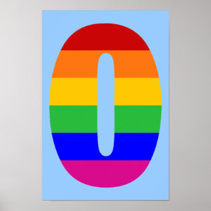 Rainbow Letter O Poster
