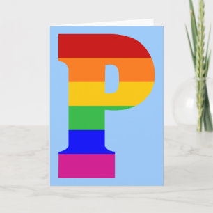 Rainbow Letter P Note Card