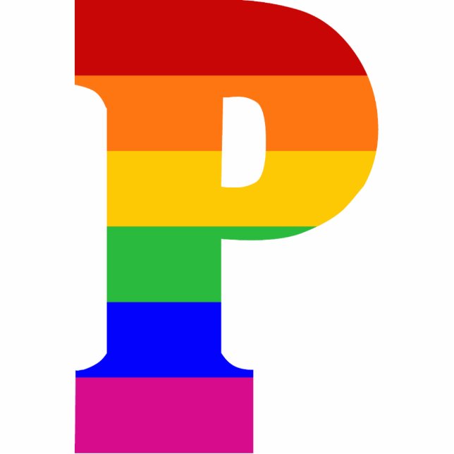 Rainbow Letter P Photo Sculpture Decoration (Front)