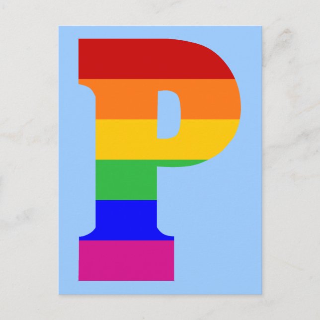 Rainbow Letter P Postcard (Front)