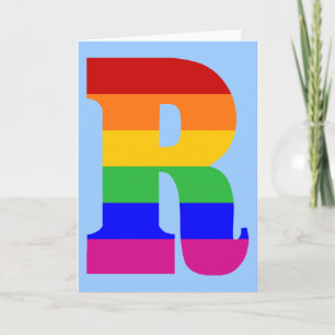 Rainbow Letter R Note Card