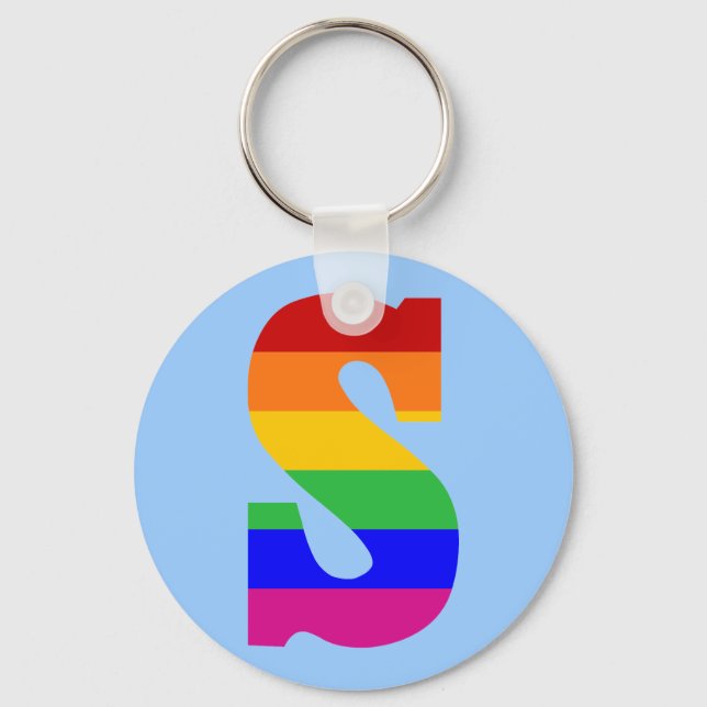 Rainbow Letter S Key Ring (Front)