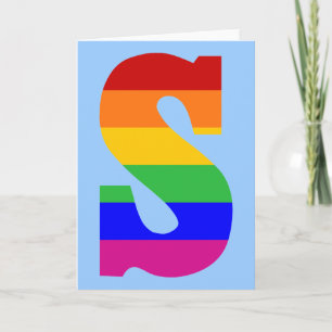 Rainbow Letter S Note Card
