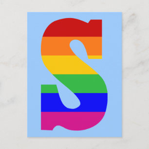 Rainbow Letter S Postcard