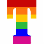 Rainbow Letter T Photo Sculpture Decoration<br><div class="desc">A simple letter of the alphabet in rainbow stripes. A perfect gift for anyone with the initial T</div>