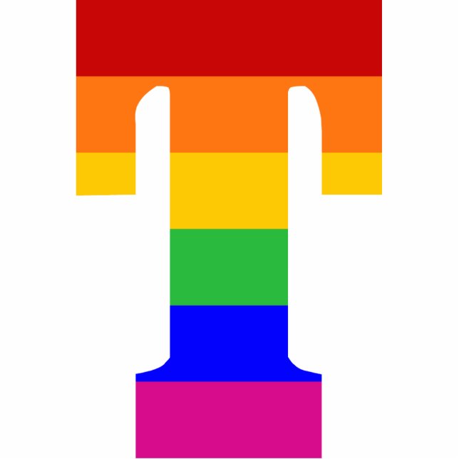 Rainbow Letter T Photo Sculpture Decoration (Front)