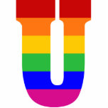 Rainbow Letter U Photo Sculpture Decoration<br><div class="desc">A simple letter of the alphabet in rainbow stripes. A perfect gift for anyone with the initial U</div>