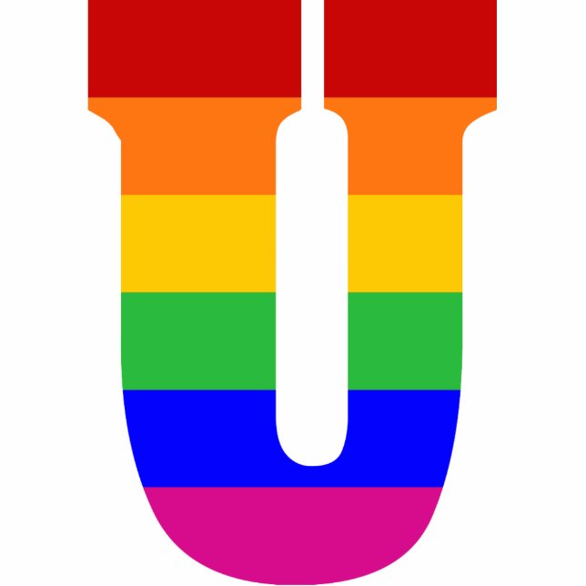 Rainbow Letter U Photo Sculpture Decoration (Front)
