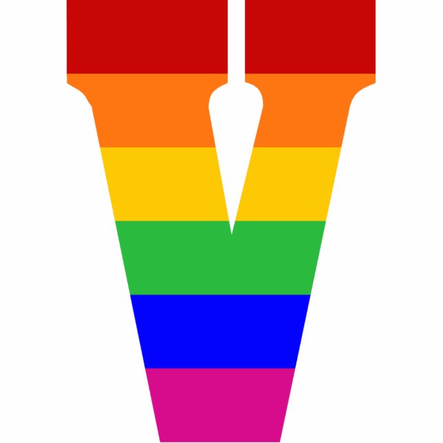 Rainbow Letter V Photo Sculpture Decoration (Front)