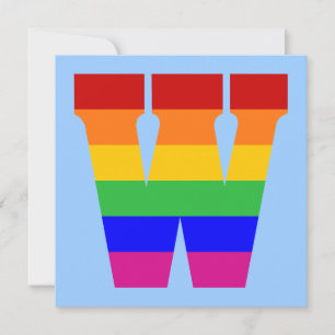 Rainbow Letter W Invitation