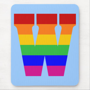 Rainbow Letter W Mouse Mat
